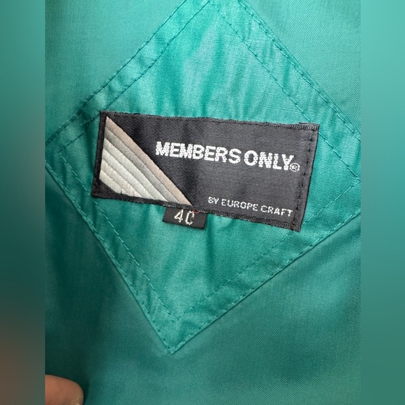 vintage members only emerald green bomber jacket - Picture 5 of 5